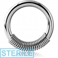 STERILE SURGICAL STEEL SPRING CLOSURE RING PIERCING