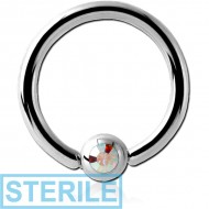 STERILE SURGICAL STEEL SWAROVSKI CRYSTAL JEWELLED BALL CLOSURE RING PIERCING