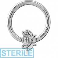 STERILE SURGICAL STEEL BALL CLOSURE RING WITH ATTACHMENT - HONEY BEE PIERCING