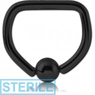 STERILE BLACK PVD COATED SURGICAL STEEL BALL CLOSURE D-RING PIERCING