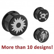 STERILE BLACK PVD COATED STAINLESS STEEL LASER ETCHED BOX PLUG