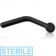 STERILE BLACK PVD COATED SURGICAL STEEL 90 DEGREE DISC NOSE STUD