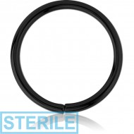 STERILE BLACK PVD COATED SURGICAL STEEL SEAMLESS RING