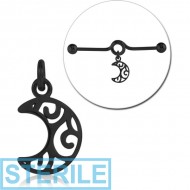 STERILE BLACK PVD COATED SURGICAL STEEL CHARM FOR INDUSTRIAL BARBELL