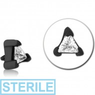 STERILE BLACK PVD COATED SURGICAL STEEL JEWELLED MICRO ATTACHMENT FOR 1.2MM INTERNALLY THREADED PINS - TRIANGLE