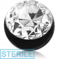 STERILE BLACK PVD COATED VALUE CRYSTALINE JEWELLED BALL