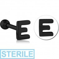 STERILE BLACK PVD COATED SURGICAL STEEL TRAGUS MICRO BARBELL - E