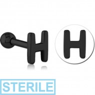 STERILE BLACK PVD COATED SURGICAL STEEL TRAGUS MICRO BARBELL - H