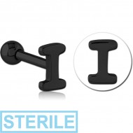 STERILE BLACK PVD COATED SURGICAL STEEL TRAGUS MICRO BARBELL - I