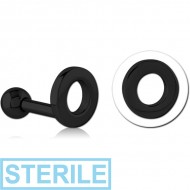 STERILE BLACK PVD COATED SURGICAL STEEL TRAGUS MICRO BARBELL - O