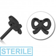 STERILE BLACK PVD COATED SURGICAL STEEL THREADLESS ATTACHMENT - BOW TIE