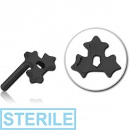 STERILE BLACK PVD COATED SURGICAL STEEL THREADLESS ATTACHMENT - TRIPLE STAR
