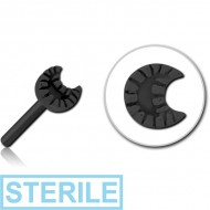 STERILE BLACK PVD COATED SURGICAL STEEL THREADLESS ATTACHMENT - CRESCENT