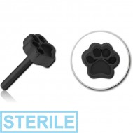 STERILE BLACK PVD COATED SURGICAL STEEL THREADLESS ATTACHMENT - ANIMAL PAW INDENT