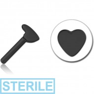 STERILE BLACK PVD COATED SURGICAL STEEL THREADLESS ATTACHMENT - HEART
