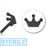 STERILE BLACK PVD COATED SURGICAL STEEL THREADLESS ATTACHMENT - CROWN