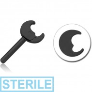 STERILE BLACK PVD COATED SURGICAL STEEL THREADLESS ATTACHMENT - MOON