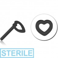 STERILE BLACK PVD COATED SURGICAL STEEL THREADLESS ATTACHMENT - HEART