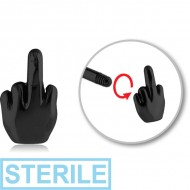 STERILE BLACK PVD COATED SURGICAL STEEL ATTACHMENT FOR 1.6 MM THREADED PIN - MIDDLE FINGER