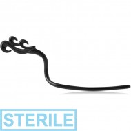 STERILE BLACK PVD COATED SURGICAL STEEL EYEBROW - TRIBAL RIGHT