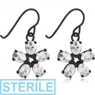 STERILE BLACK PVD COATED SURGICAL STEEL EARRINGS