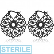 STERILE BLACK PVD COATED SURGICAL STEEL HOOP EARRINGS