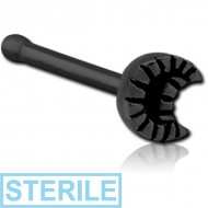 STERILE BLACK PVD COATED SURGICAL STEEL NOSE BONE - CRESCENT