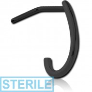 STERILE BLACK PVD COATED SURGICAL STEEL 90 DEGREE WRAP AROUND NOSE STUD