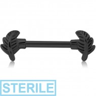 STERILE BLACK PVD COATED SURGICAL STEEL NIPPLE BAR