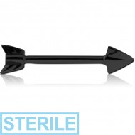 STERILE BLACK PVD COATED SURGICAL STEEL NIPPLE BAR - ARROW