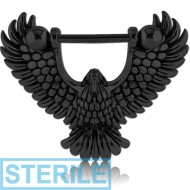 STERILE BLACK PVD COATED SURGICAL STEEL NIPPLE SHIELD - EAGLE