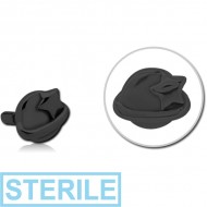 STERILE BLACK PVD COATED SURGICAL STEEL PUSH FIT ATTACHMENT FOR BIOFLEX INTERNAL LABRET - EYE STAR