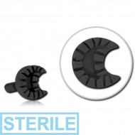 STERILE BLACK PVD COATED SURGICAL STEEL PUSH FIT ATTACHMENT FOR BIOFLEX INTERNAL LABRET - CRESCENT