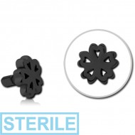 STERILE BLACK PVD COATED SURGICAL STEEL PUSH FIT ATTACHMENT FOR BIOFLEX INTERNAL LABRET - CLOVER