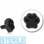 STERILE BLACK PVD COATED SURGICAL STEEL PUSH FIT ATTACHMENT FOR BIOFLEX INTERNAL LABRET - ANIMAL PAW INDENT