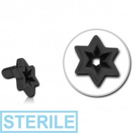 STERILE BLACK PVD COATED SURGICAL STEEL PUSH FIT ATTACHMENT FOR BIOFLEX INTERNAL LABRET - STAR INDENT