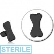 STERILE BLACK PVD COATED SURGICAL STEEL PUSH FIT ATTACHMENT FOR BIOFLEX INTERNAL LABRET - BONE