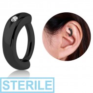 STERILE BLACK PVD COATED SURGICAL STEEL JEWELLED ROOK CLICKER
