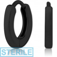 STERILE BLACK PVD COATED SURGICAL STEEL HUGGIES PAIR