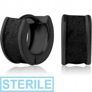 STERILE BLACK PVD COATED SURGICAL STEEL HUGGIES PAIR