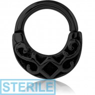 STERILE BLACK PVD COATED SURGICAL STEEL HINGED SEPTUM CLICKER