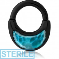 STERILE BLACK PVD COATED SURGICAL STEEL HINGED SEPTUM CLICKER