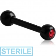 STERILE BLACK PVD COATED TITANIUM JEWELLED BARBELL