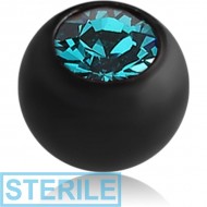 STERILE BLACK PVD COATED TITANIUM OPTIMA VALUE JEWELLED BALL PIERCING