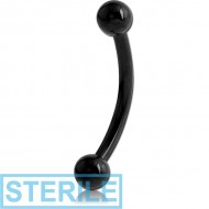 STERILE BLACK PVD COATED TITANIUM CURVED MICRO BARBELL