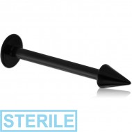 STERILE BLACK PVD COATED TITANIUM MICRO LABRET WITH CONE