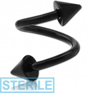 STERILE BLACK PVD COATED TITANIUM MICRO BODY SPIRAL WITH CONES