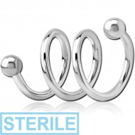 STERILE SURGICAL STEEL 3TURN SPIRAL BARBELL PIERCING