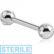 STERILE SURGICAL STEEL JEWELLED SATELLITE BARBELL PIERCING