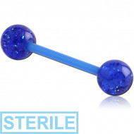 STERILE UV ACRYLIC FLEXIBLE BARBELL WITH GLITTERING BALL